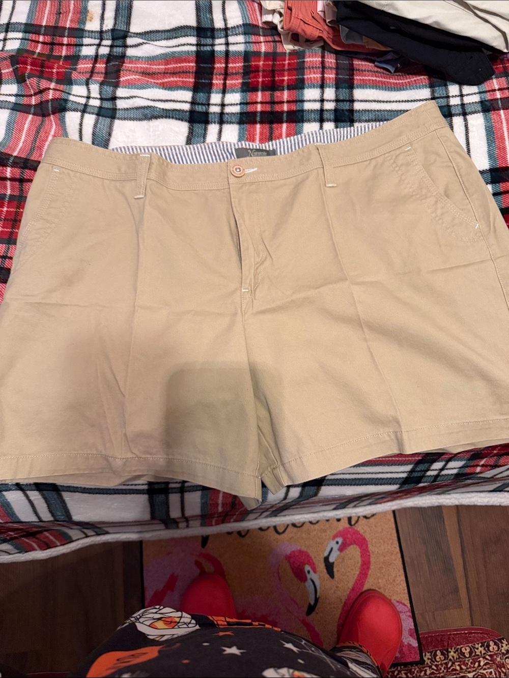 Natural Reflections Khaki Cotton-Blend Bermuda Shorts